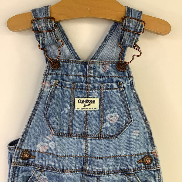 Size 12-18m: Osh Kosh B'Gosh Light Blue/Flowers Overalls