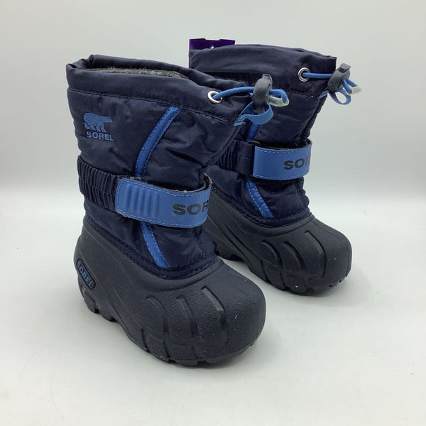 Size 5: Sorel Dark Blue Toggle/Velcro Strap Snow Boots