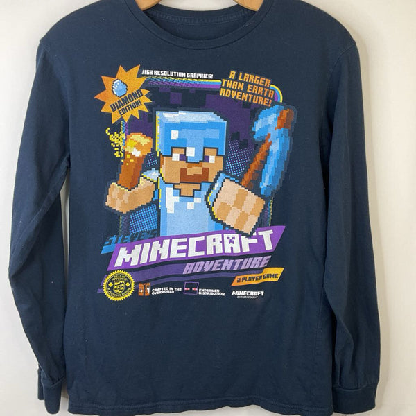 Size 10-12: Mojang Dark Blue Diamond Armor Steve Long Sleeve Shirt