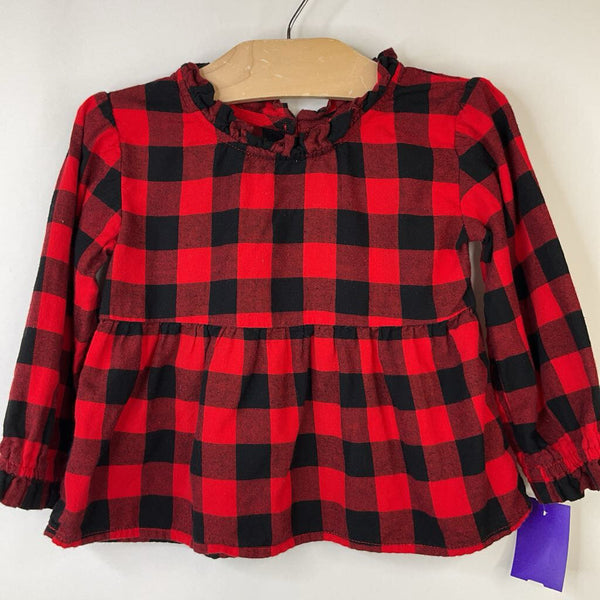 Size 3: Gap Red/Black Checkered Long Sleeve Dress