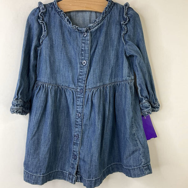 Size 18-24m: Gap Light Blue Button-Up Long Sleeve Jean Dress