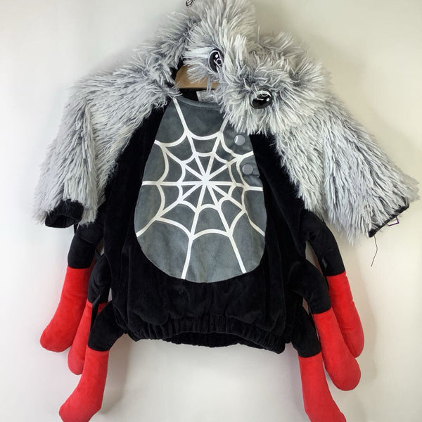 Size 0-6m: Black & Grey Fuzzy Spider Cozy Costume