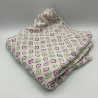 Too Good White Pink/Green Flowers Swaddle Blanket