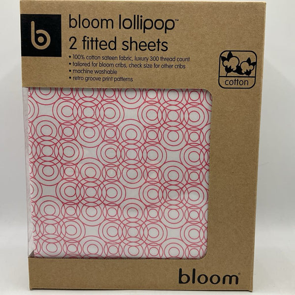 Bloom White Pink Circles Fitted Sheets NEW