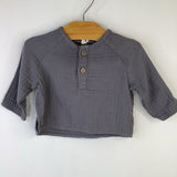 Size 0-3m: Quincy Mae Faded Blue Long Sleeve Shirt