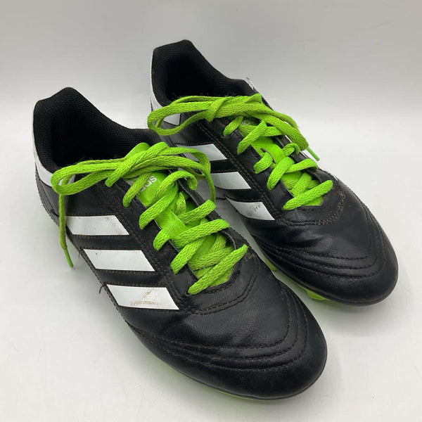 Size 4Y Adidas Black Green Lace Up Soccer Cleats