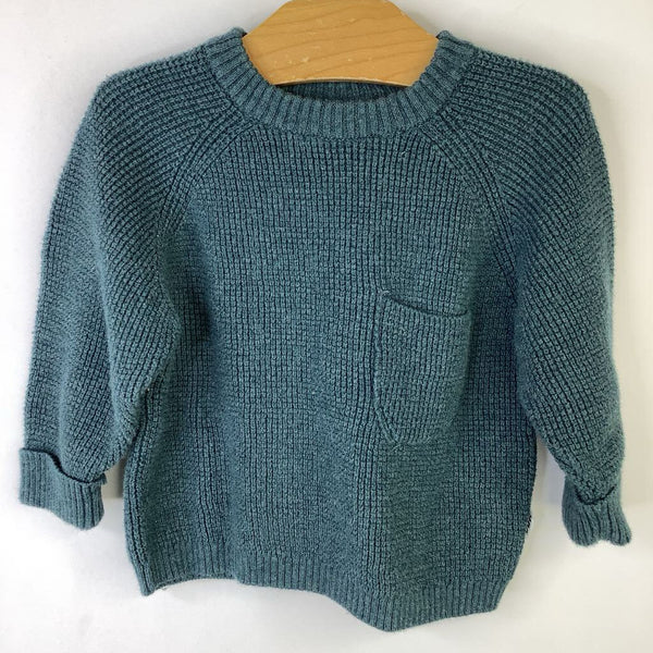 Size 6-9m: Zara Dark Green Waffle Texture Sweater