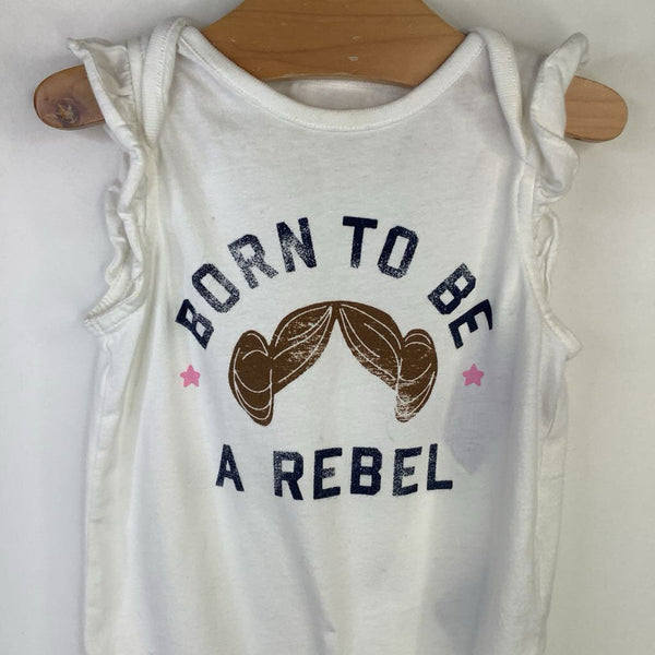 Size 12-18m: Gap White "Born To Be A Rebel" Tank Onesie