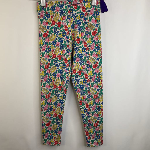 Size 7-8: Mini Boden Creme/Colorful Floral Pattern Leggings