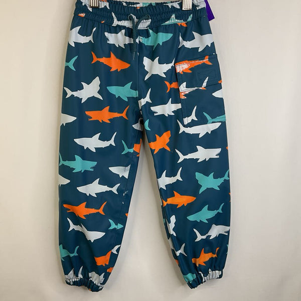 Size 3: Hatley Blue/Shark Print Rain Pants