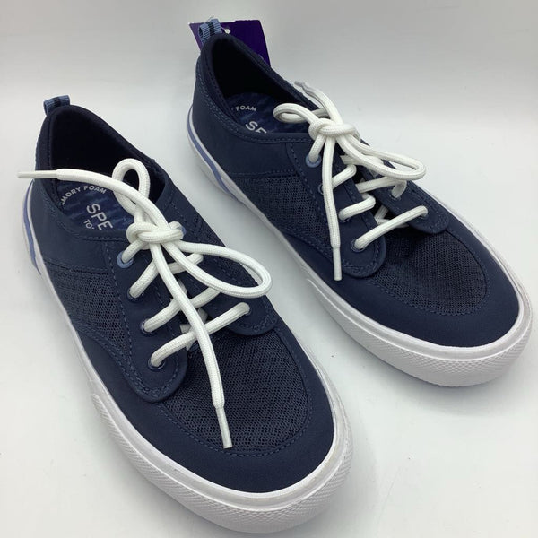 Size 2Y: Sperry Dark Blue/White Lace-Up Sneakers