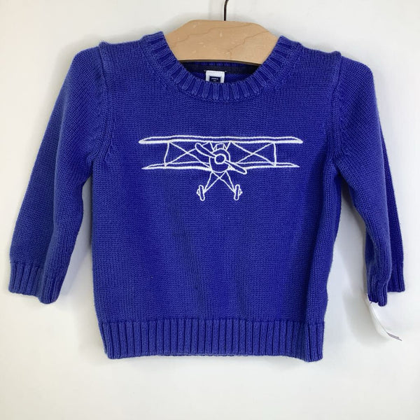 Size 12-18m: Janie & Jack Blue/White Plane Knitted Sweater