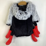 Size 6-12m: Black & Grey Fuzzy Spider Cozy Costume