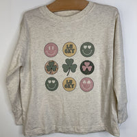 Size 4: Rabbit Skin Creme 'Lucky' & Smiley Faces Long Sleeve T