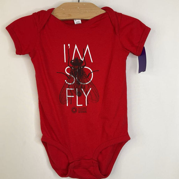 Size 18m: Rabbit Skins Red 'Im So Fly' Fly Short Sleeve Onesie