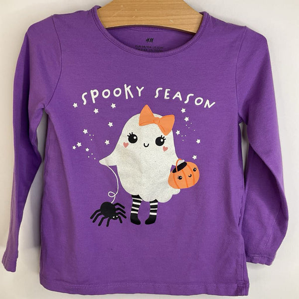 Size 3: H&M Light Purple "Spooky Season" Ghost Long Sleeve Shirt