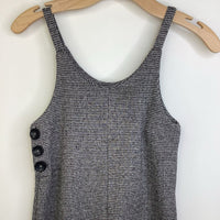 Size 9: Zara Black/White Heathered Tank Cozy Romper