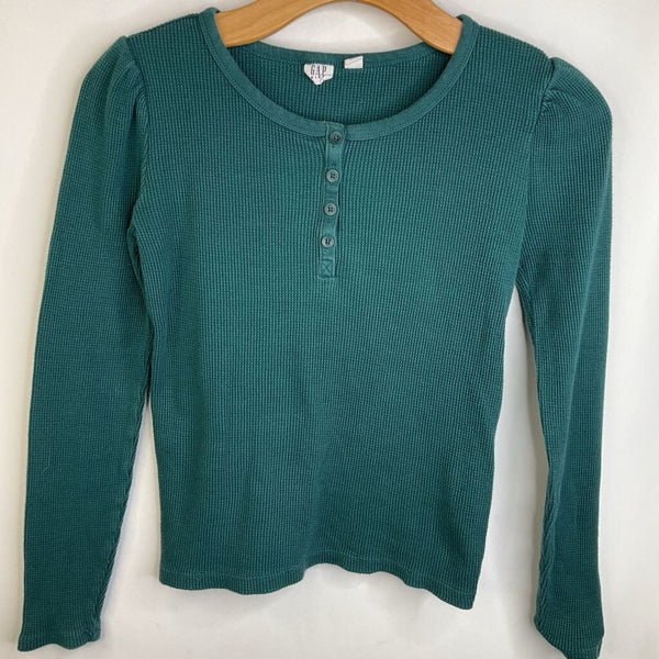 Size 12: Gap Green Waffle Textured Long Sleeve Shirt