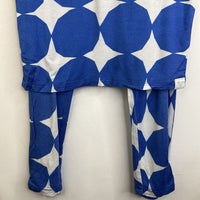 Size 6: Loocsy Blue/White Diamond Stars Short Sleeve 2pc PJS