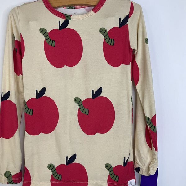 Size 6: Loocsy Creme/Worm In Apple Print Long Sleeve 2pc PJS