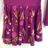 Size 3: Tea Collection Plum Purple Floral Skirt Long Sleeve Dress