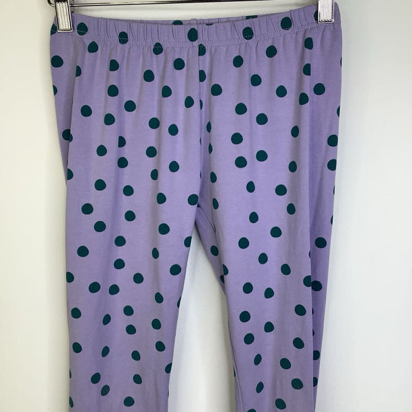 Size 12 (150): Hanna Andersson Light Purple/Green Polka Dots Leggings