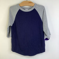 Size 5 (110): Hanna Andersson Dark Blue/Grey Half Sleeve Shirt