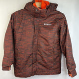 Size 8: Columbia Omni-Heat Orange & Black Pattern Fleece Lined 3-in-1 Winter Coat