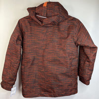 Size 8: Columbia Omni-Heat Orange & Black Pattern Fleece Lined 3-in-1 Winter Coat