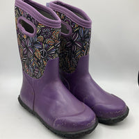 Size 2Y: Bogs Purple Floral Lined Rain Boots REDUCED