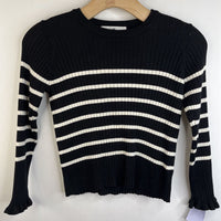 Size 6-7: H&M Black & White Striped Long Sleeve Shirt