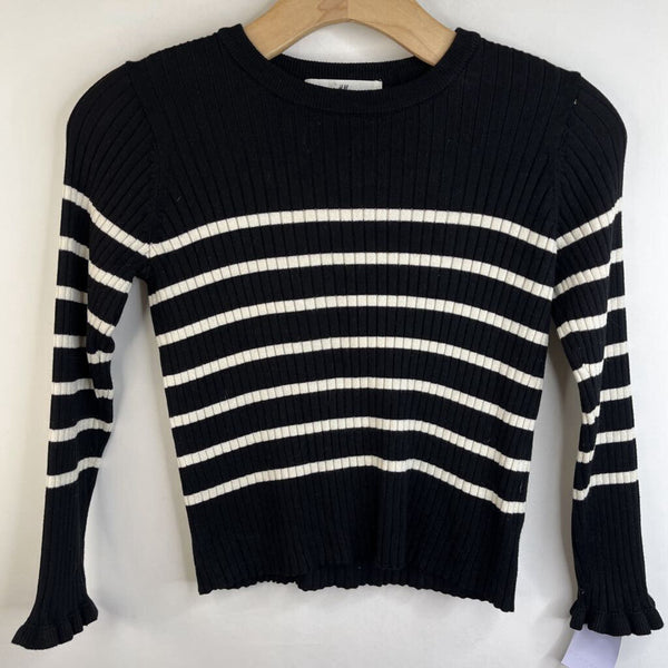 Size 6-7: H&M Black & White Striped Long Sleeve Shirt