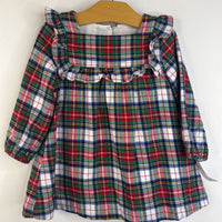 Size 12-18m: Gap Red/Green Plaid Long Sleeve Dress