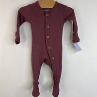 Size Preemie: L'oved Baby Plum Footed Long Sleeve PJs