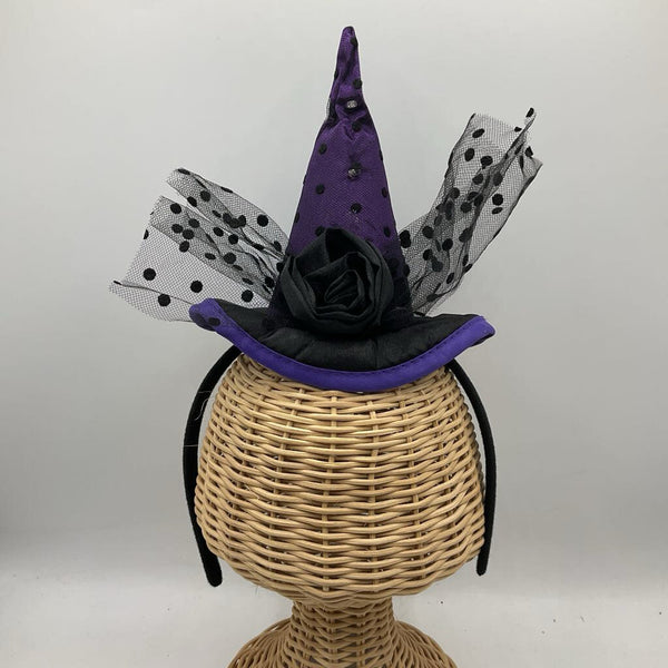 Small Purple/Black Light Up Witch Hat Headband