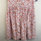 Size 10: Pink Chicken White/Pink & Red Umbrellas Short Sleeve Dress