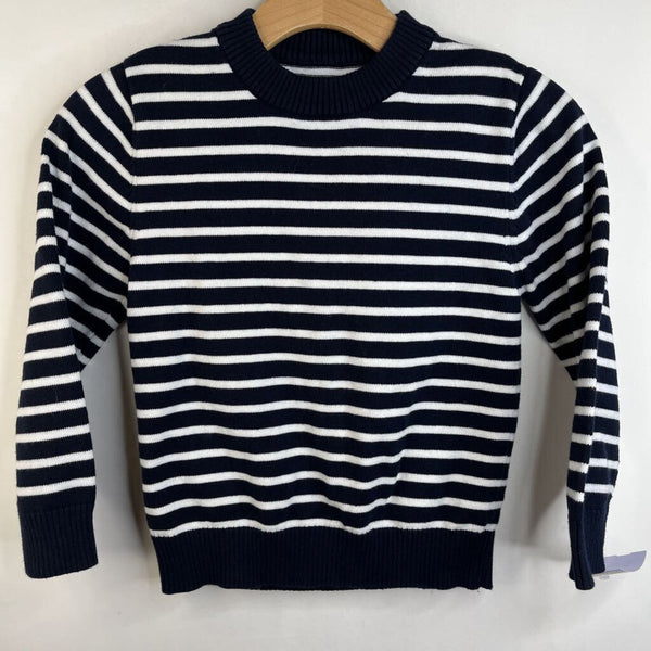 Size 8: Dark Blue/White Striped Knitted Sweater