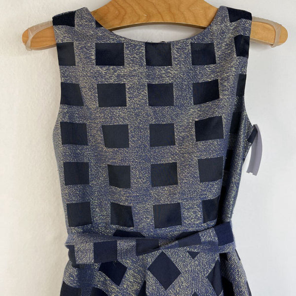 Size 6: Crewcuts Blue/Silver Checkered Tank Dress