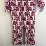 Size 12-18m: Kate Quinn White/Purple Floral Pattern Collared Long Sleeve Romper