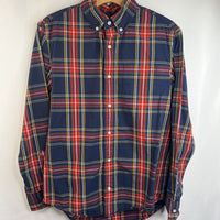 Size 14: Crewcuts Blue/Red/Green/Yellow Plaid Long Sleeve Shirt