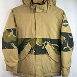 Size 7-8: Burton Tan/Green Camo Zip-Up Winter Coat