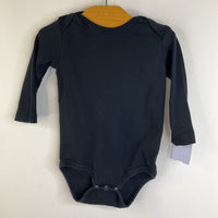 Size 6-9m: Primary Black Long Sleeve Onesie