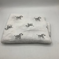 Amazing Baby White Grey Zebra Baby Blanket