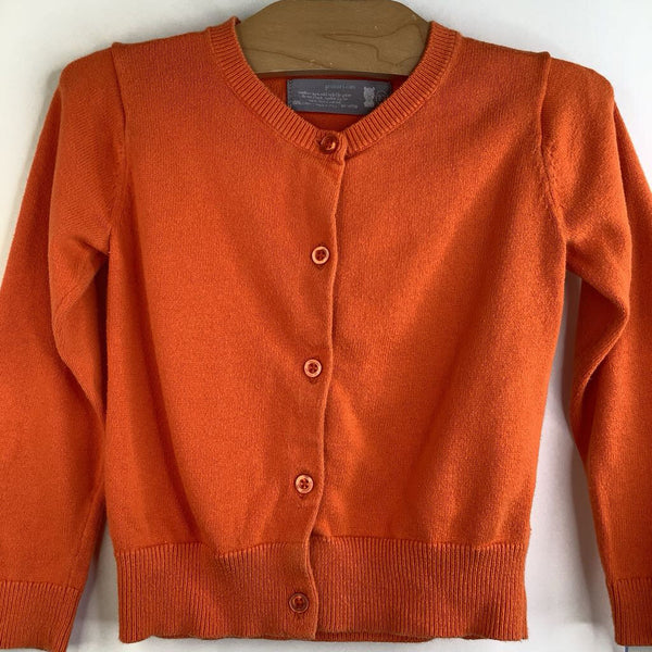 Size 2-3: Primary Orange Knitted Button-up Cardigan