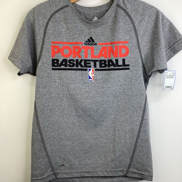 Size 8: Adidas NBA Grey Portland Basketball T-Shirt