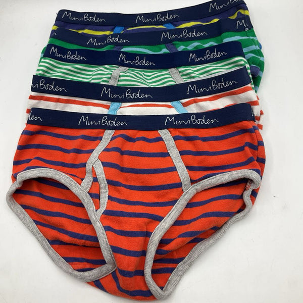 Size 8-9: Mini Boden Colorful Striped Briefs 5pk