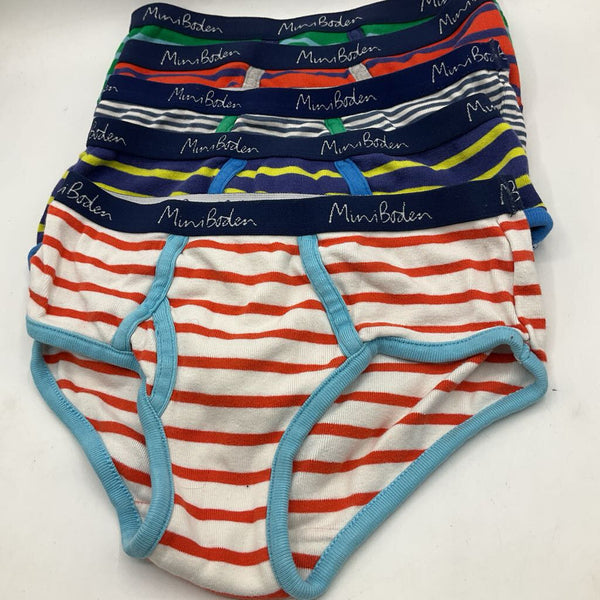 Size 8-9: Mini Boden Colorful Striped Briefs 5pk