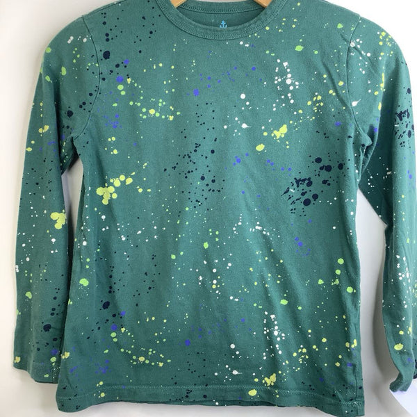 Size 8: Crewcuts Green/Colorful Splotches Long Sleeve Shirt