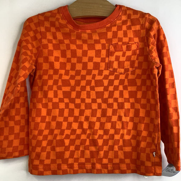 Size 5: Gap 2 Tone Orange Checkered Long Sleeve Shirt