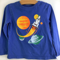 Size 4: Gap Blue/Space Print Long Sleeve Shirt